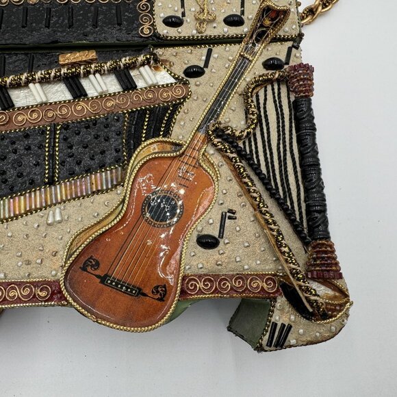 Mary Frances Bag Womens Beaded Music Instruments Shoulder Crossbody Chain Purse - Picture 3 of 13